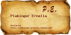 Plakinger Ernella névjegykártya